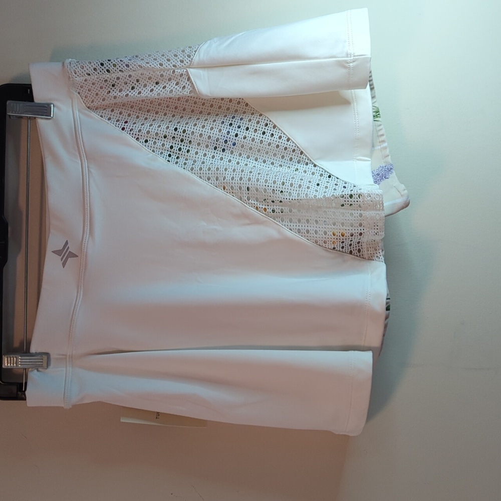 Tuckernut Tnuck Sport Naomi White/Fresh Buds Perforated Skort/Skirt L - Picture 8 of 16